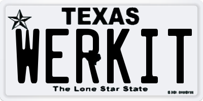 TX license plate WERKIT