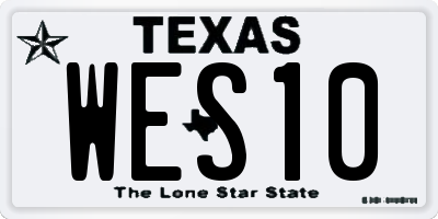 TX license plate WES10