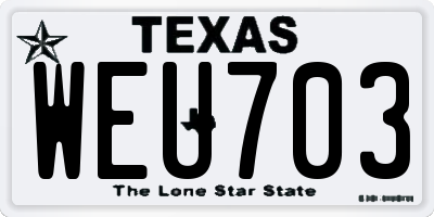 TX license plate WEU703