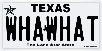 TX license plate WHAWHAT