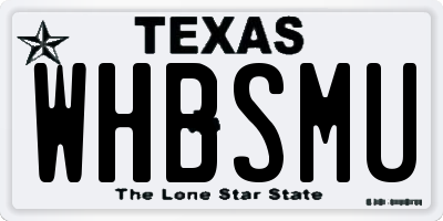 TX license plate WHBSMU