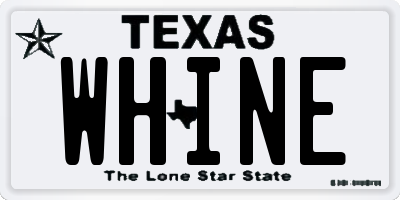 TX license plate WHINE