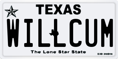 TX license plate WILLCUM