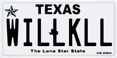 TX license plate WILLKLL