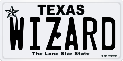 TX license plate WIZARD