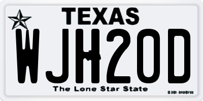 TX license plate WJH20D