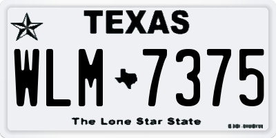 TX license plate WLM7375