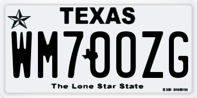 TX license plate WM70OZG