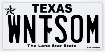 TX license plate WNTSOM