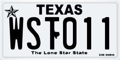 TX license plate WST011