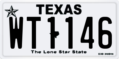 TX license plate WT1146