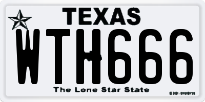TX license plate WTH666