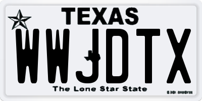 TX license plate WWJDTX