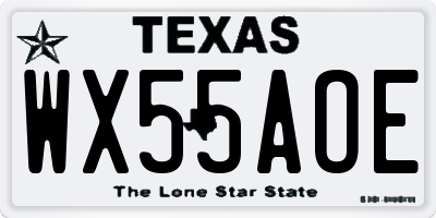 TX license plate WX55AOE