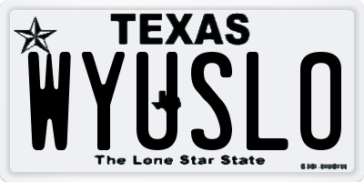 TX license plate WYUSLO