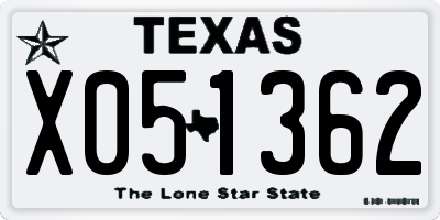 TX license plate X051362