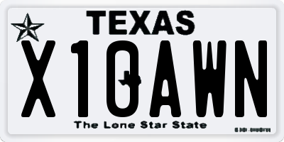 TX license plate X10AWN