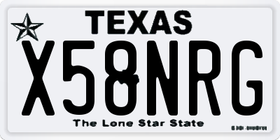 TX license plate X58NRG