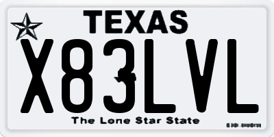 TX license plate X83LVL