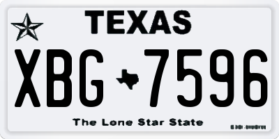 TX license plate XBG7596