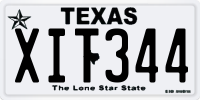 TX license plate XIT344