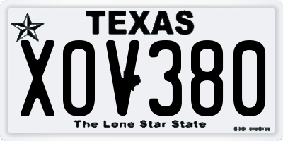 TX license plate XOV380