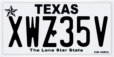 TX license plate XWZ35V