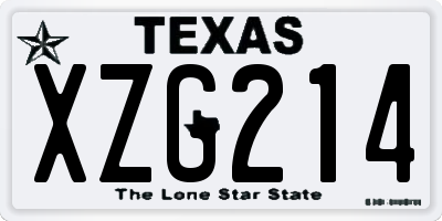 TX license plate XZG214