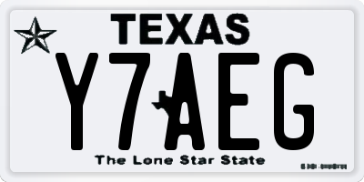 TX license plate Y7AEG