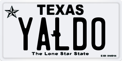 TX license plate YALDO