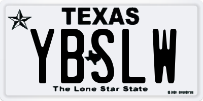 TX license plate YBSLW