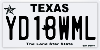 TX license plate YD18WML