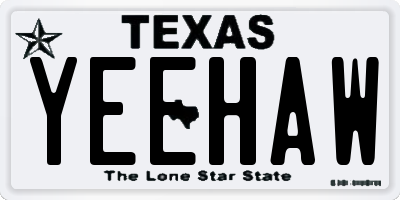 TX license plate YEEHAW