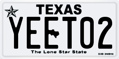 TX license plate YEET02