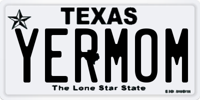 TX license plate YERMOM