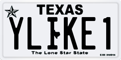 TX license plate YLIKE1