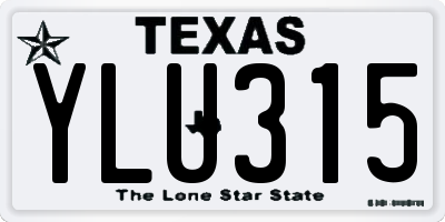 TX license plate YLU315
