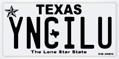 TX license plate YNCILU