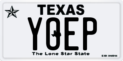 TX license plate YOEP