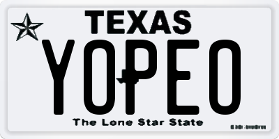 TX license plate YOPEO