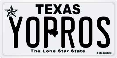 TX license plate YOPROS