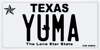 TX license plate YUMA