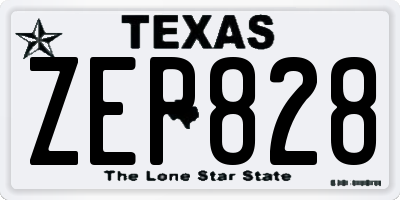 TX license plate ZEP828