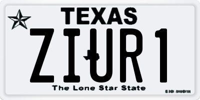 TX license plate ZIUR1