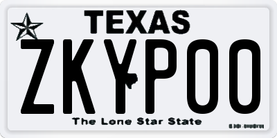 TX license plate ZKYP00