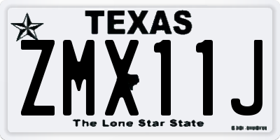 TX license plate ZMX11J