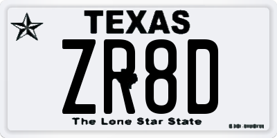 TX license plate ZR8D