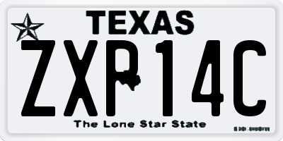 TX license plate ZXP14C