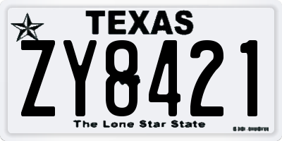 TX license plate ZY8421