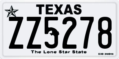 TX license plate ZZ5278